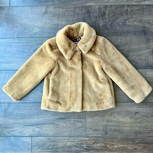 Little Girls Luxe Faux Fur Coat - I.N.C / Macys - Size: 5 - Tan - Super Soft!